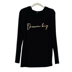 Edista Los Angeles Long Sleeve Jersey Hoodie Dream Big Graphic Black Gold Size M